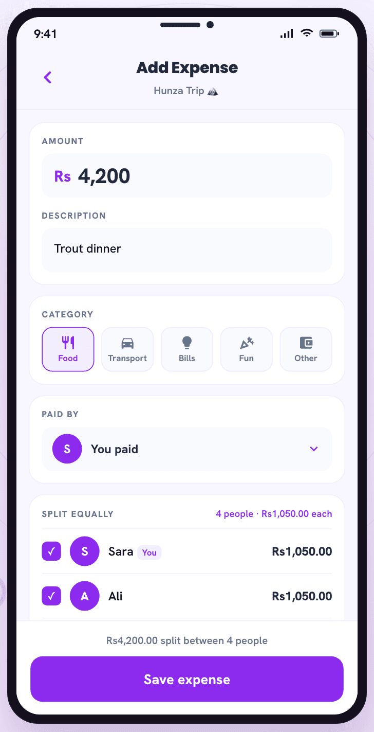 Add an expense