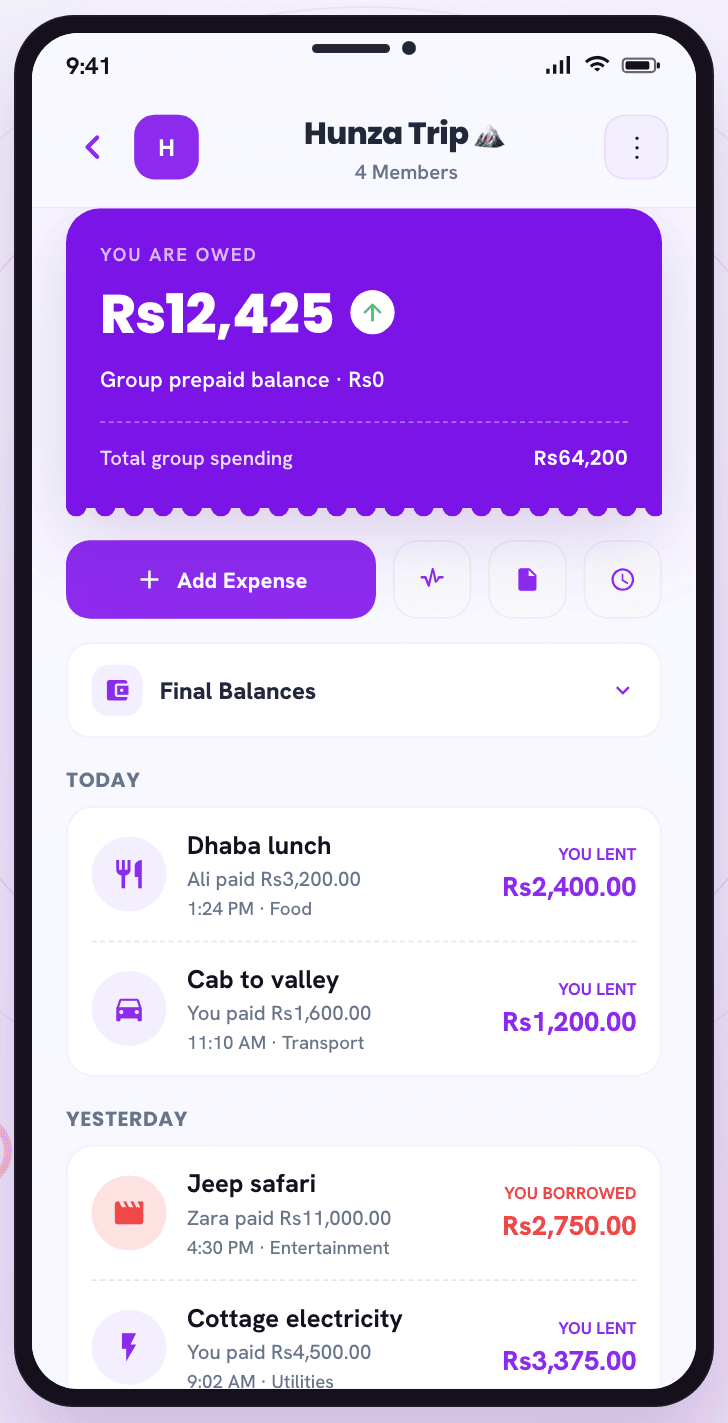Group expenses